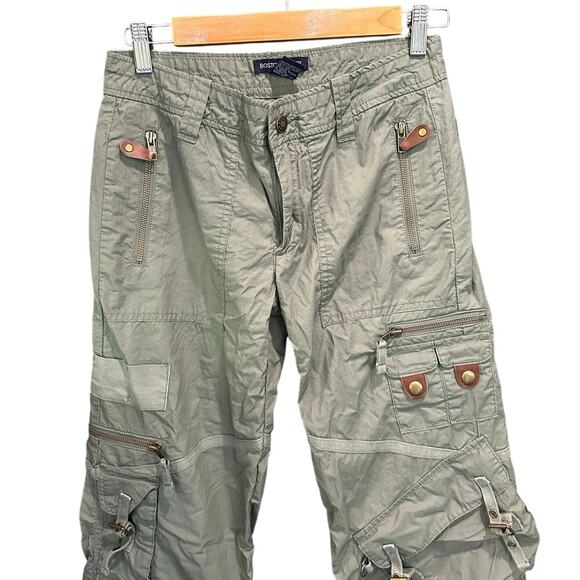 Boston Proper Y2K 90s Kim Possible Army Green Baggy Utility Cargo Pants Size 2 - Picture 5 of 13
